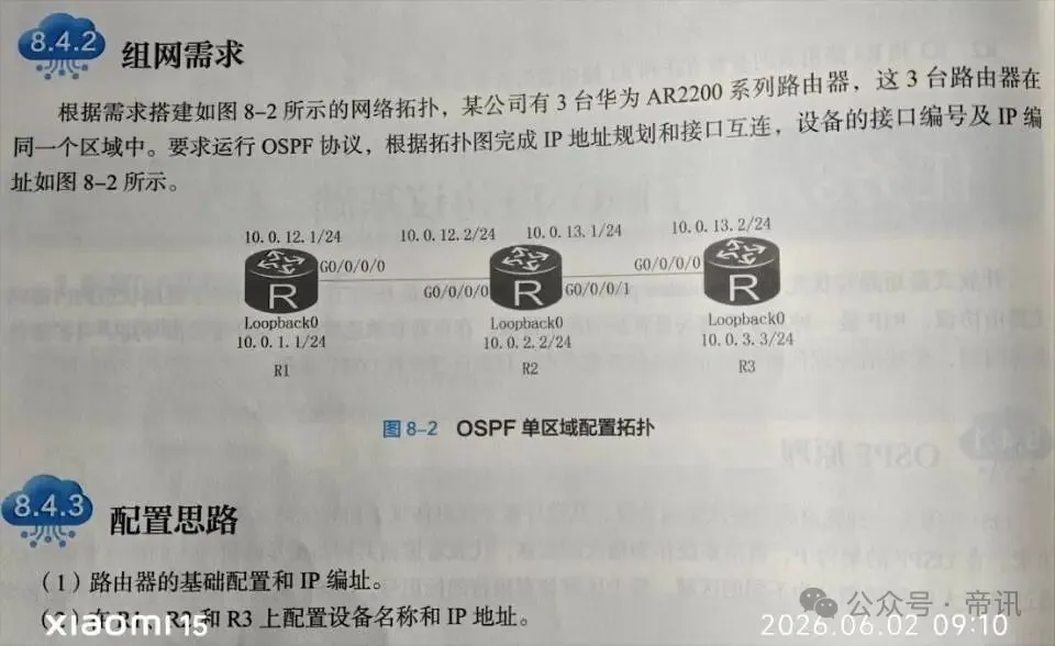 《路由交换技术》实现OSPF单区域配置